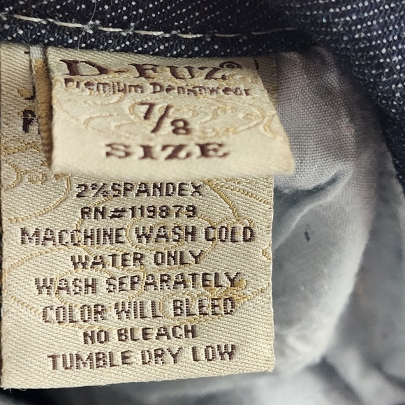 D-Fuz Jeans Women's Jr Size 7/8 Dark Wash Rhinestone Button Flap Pockets - Picture 11 of 12